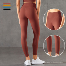 Pantalón de nylon nylon de alta calidad delgado transpirable pantalones de yoga de cintura alta leggings fitness fitness legging